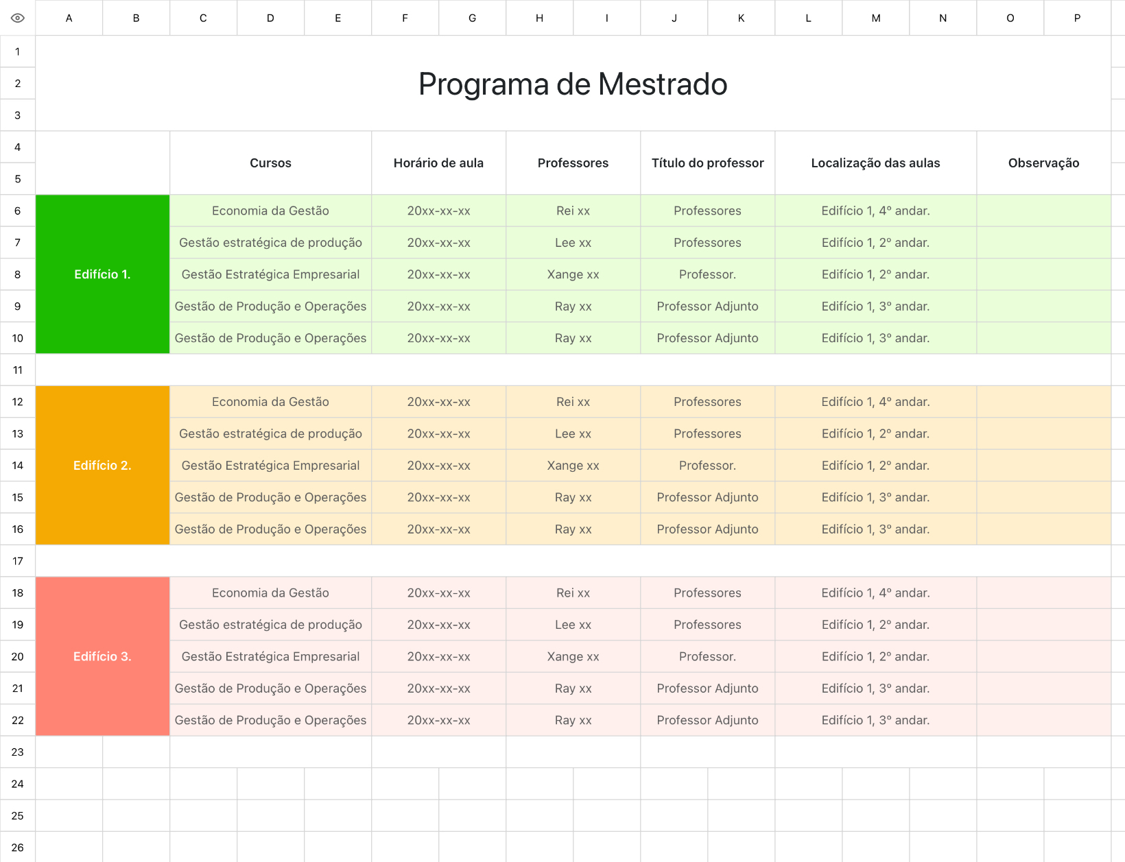 Programa de Mestrado